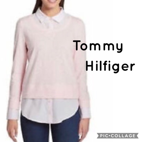 tommy hilfiger light pink sweater